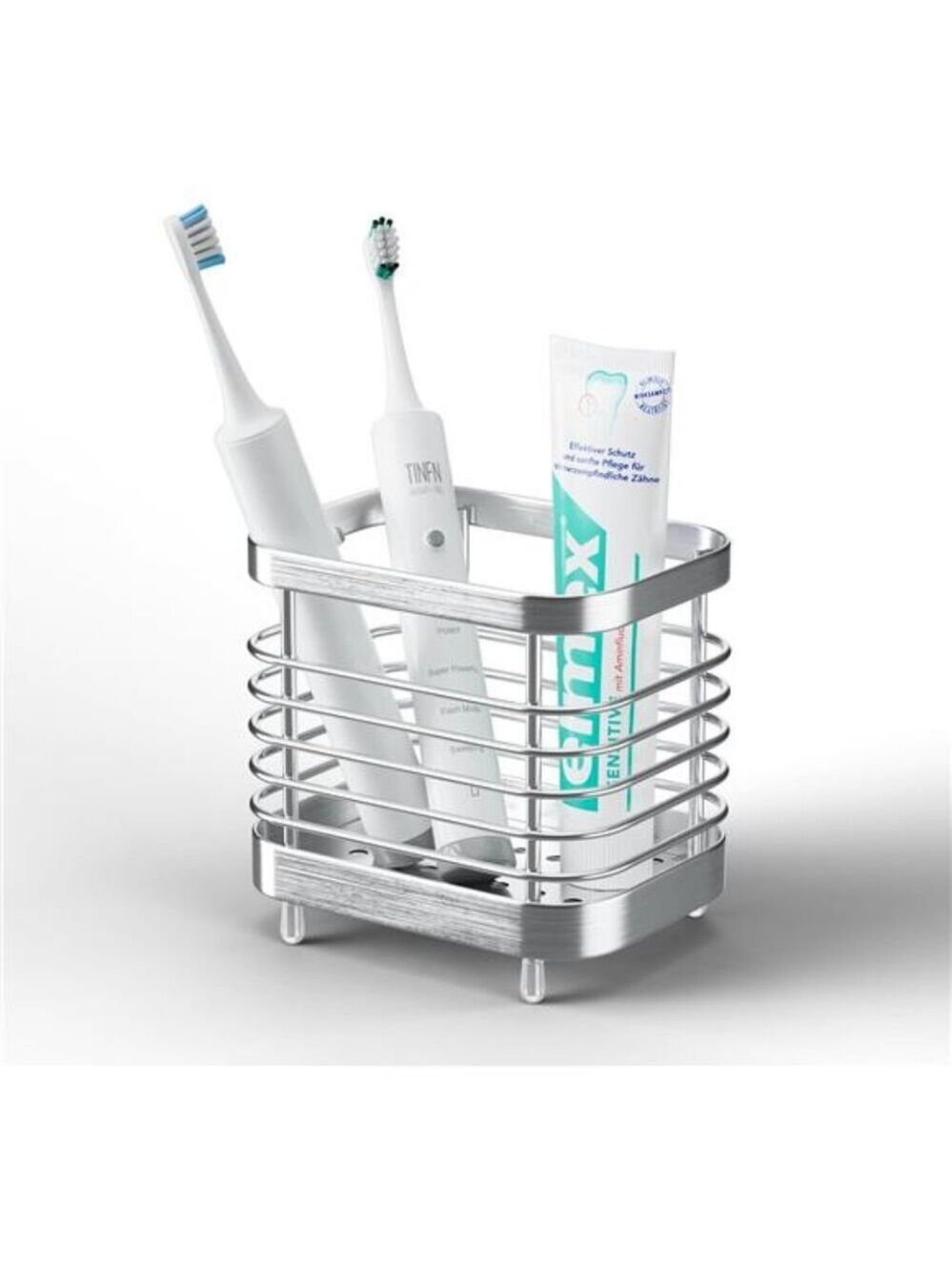 Countertop Toothbrush Holder Bathroom Electric Toothbrush Stand Organizer Silver